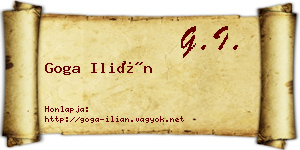 Goga Ilián névjegykártya